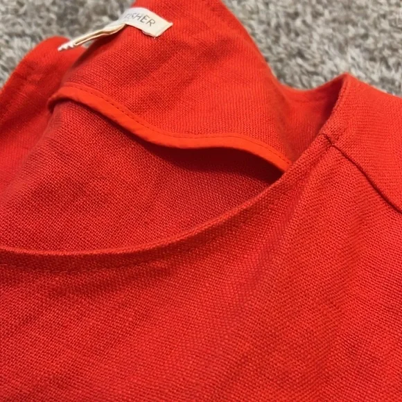 EILEEN FISHER Coral Organic Linen Jacket LARGE Oversize Top Capsule Large L - Picture 16 of 16